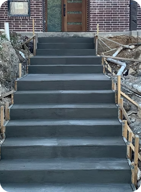 Door steps and sidewalk